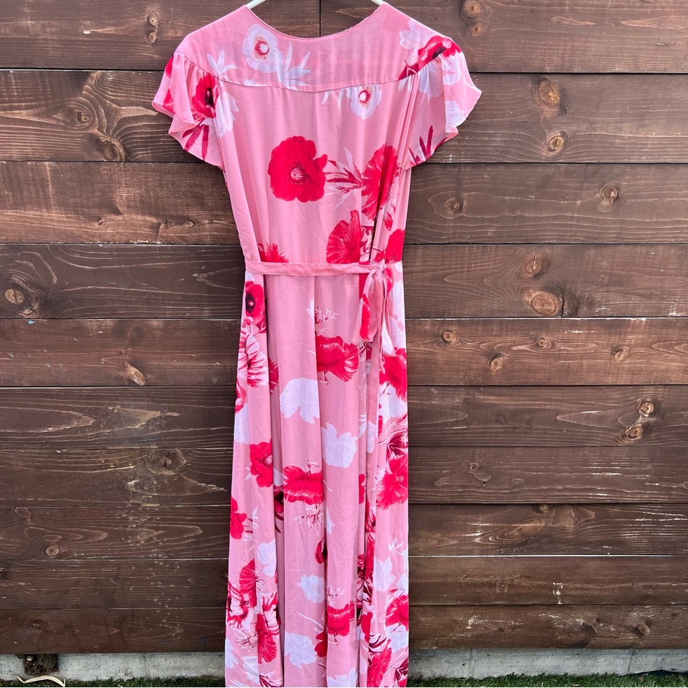 New York & Co Eva Mendes Floral Print Wrap Maxi Dress - Picture 6 of 8